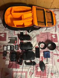 Canon 1200d  e 2 lenti e vari acessori