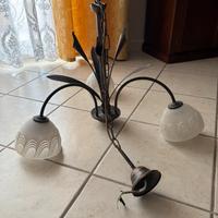 Lampadario ferro battuto