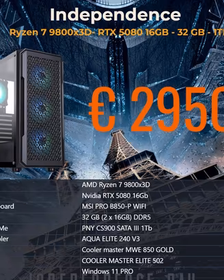Ryzen 7 9800x3D - RTX 5080 16GB - 32 GB - 1TB
