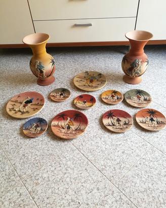 Piatti da parete e vasi artigianali tunisini