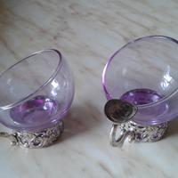 Coppia di Portacandele con finiture in argento 100