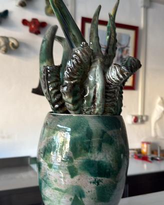 Vaso Scultura in Ceramica Artigianale