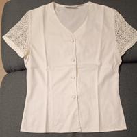 camicia in Piquet e maniche in pizzo tg. 42