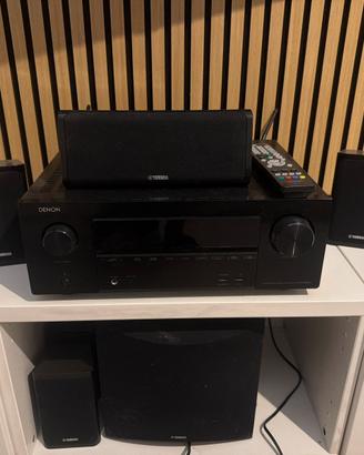Home theatre Denon AVR-X3600H con 5 casse Yamaha