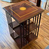 Libreria Carrellino legno art  déco con intarsio