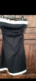 Vestito benetton nero bordo bianco xs 