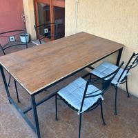 Tavolo legno esterno con 4 sedie