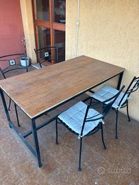 Tavolo legno esterno con 4 sedie