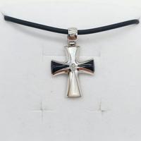 COD.1167.25 CROCE ORO BIANCO 18K 750