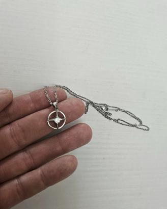 Catenina  in  acciaio inox ciondolo stella polare