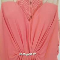 Abito Donna Cerimonia Rosa Salmone Impero Couture