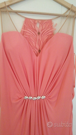 Abito Donna Cerimonia Rosa Salmone Impero Couture