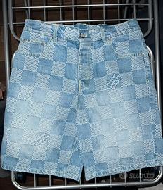 Pantaloni Shorts denim Louis Vitton motivo Damier