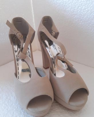 Scarpa donna open toe con plateau n.38