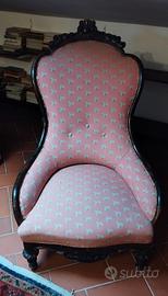 Poltrona antica "Gondola" legno intagliato 