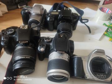 5 macchine fotografiche Canon-Olympus analogiche