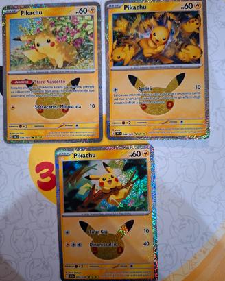 set carte Pikachu trentesimo anniversario 