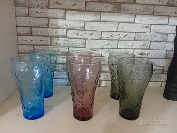 Lotto 6 Bicchieri Coca Cola McDonald's Vintage -
