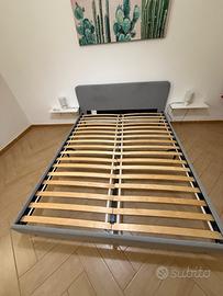 Struttura Letto Matrimoniale IKEA SLATTUM – Grigio