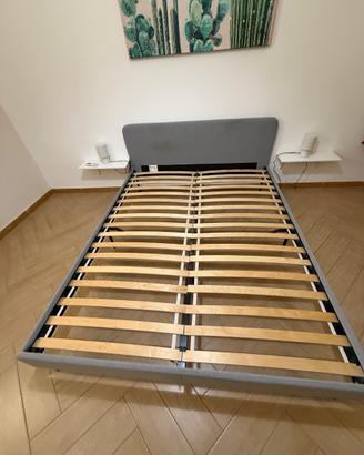 Struttura Letto Matrimoniale IKEA SLATTUM – Grigio