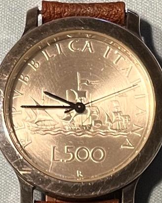 orologio 500 lire caravelle coin wathc