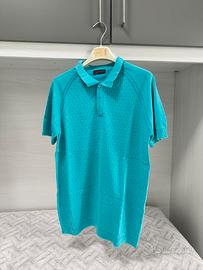 polo in maglia buger azzurra