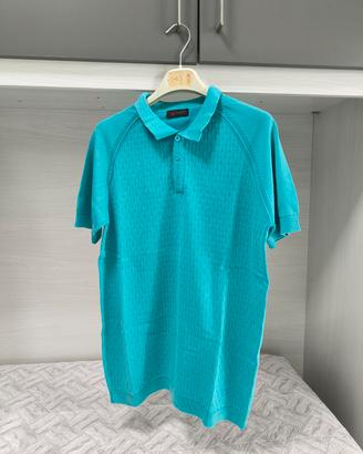 polo in maglia buger azzurra