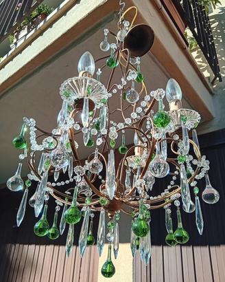 LAMPADARIO  PENDAGLI MURANO  ANNI 50