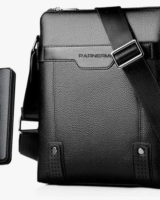 Borsa a Tracolla Uomo in Pelle con Portafoglio