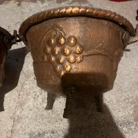 Paioli decorativi in Rame e decorazione da muro in