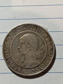 5 lire argento s marino antica 1933