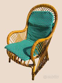 Poltrona vimini vintage anni 60/70