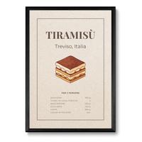 Poster Tiramisù A4 decorazione cucina stampa dolce
