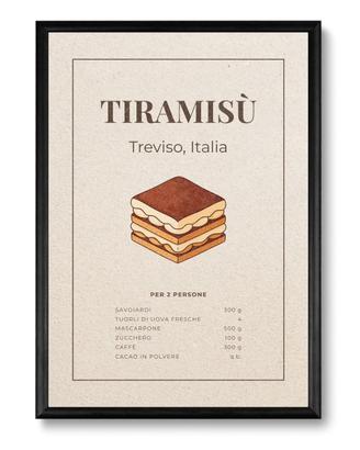 Poster Tiramisù A4 decorazione cucina stampa dolce