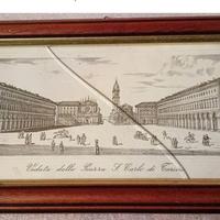 Stampa veduta della Piazza San Carlo di Torino