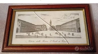 Stampa veduta della Piazza San Carlo di Torino
