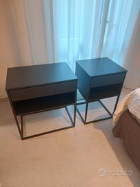 Coppia comodini Vikhammer Ikea  nero come nuovi