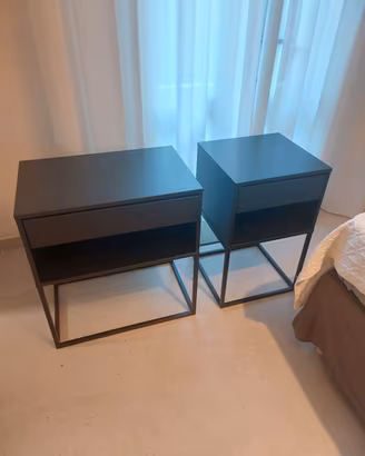 Coppia comodini Vikhammer Ikea  nero come nuovi