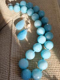 Collana Agata con orecchini