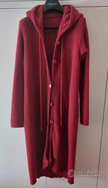 cappotto in maglia con cappuccio