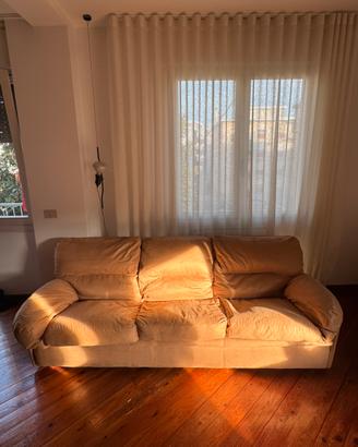 Divano in pelle scamosciata - imbottitura di piuma