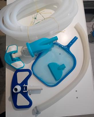 kit pulizia piscina + spazzola e retino