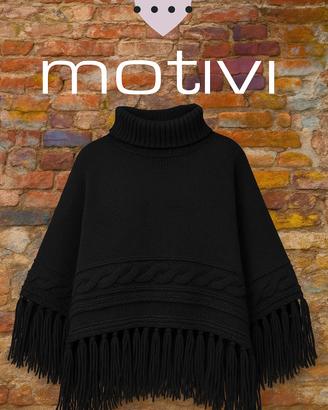 Mantella dolcevita nera con fragie MOTIVI