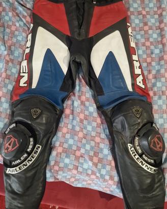 Pantaloni moto in pelle Arlen Ness,  con saponette
