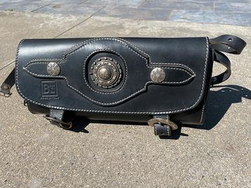 Borsa moto in cuoio Bags & Bike per forcella ant