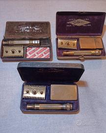 3 antichi  strumenti da barba gilette 