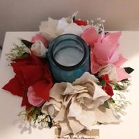 Centrotavola in Feltro con Portacandela in Vetro