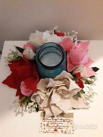 Centrotavola in Feltro con Portacandela in Vetro