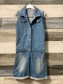 tutina TAKE TWO maglia di cotone color jeans 10A