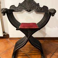 Sedia Savonarola originali in legno massiccio